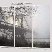 Ohne Text - Roll-Up-Display mit Motiv „Brücke im Nebel“ und Bibelvers – christliche Trauerdekoration für Bestatter, Kirchenräume und Trauerfeiern