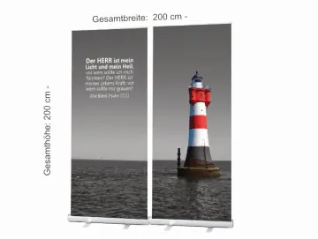 Bestatterbedarf, Dekoration - Roll-Up Display "Leuchtturm Roter Sand" -