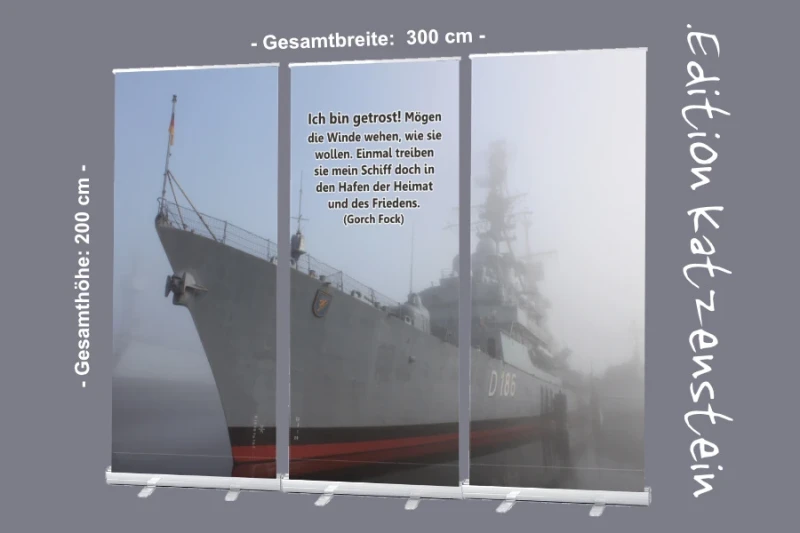 Roll-Up Display "Kriegsschiff Zerstörer Mölders" - Bestatter - Trauerhalle