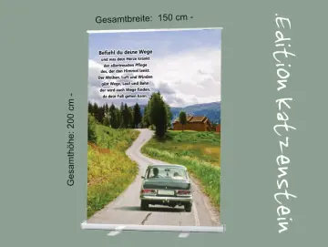 Bestatterbedarf: Roll-Up-Display: Oldtimer auf großer Reise