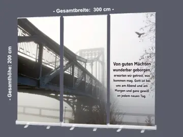 Bestatterbedarf - Roll-Up Display "KW-Brücke geheimnisvoll im Nebel"
