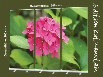 Trauerhallen Dekoration: Roll-Up Display Set "Kleine Hortensienblüte in Pink"