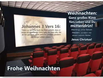 Christliche Weihnachtskarte: Kino