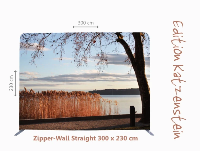 Zipper-Wall - Abendstimmung am Plattensee - 200 x 150 cm - Bestatterbedarf - Dekoration