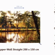 Zipper-Wall Motiv „Stadtparkteich im Herbst“ auf stabilem Aluminiumrahmen, ideal für Trauerfeiern und Bestattungsräume