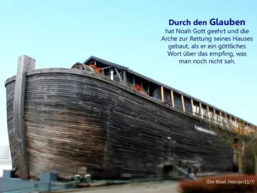 christliche Postkarte: Nachbau der Arche Noah