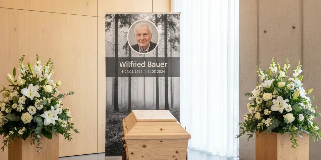 Bestatterbedarf Dekoration Rollup-Display