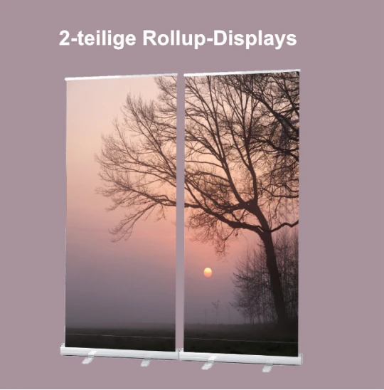 Dekoration Trauerhalle, Rollup-Display als Bestatterbedarf